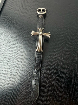 Chrome Hearts Large Cross Leather Bracelet