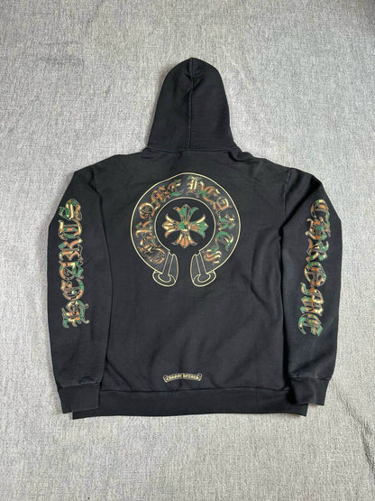 Chrome Hearts triple cross horseshoe hoodie