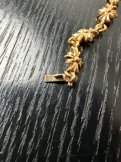 Chrome Hearts 22k Gold Diamond Tiny E Chain Necklace