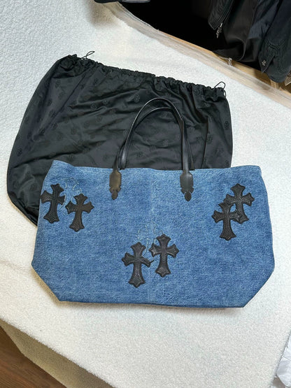 Chrome Hearts denim tote bag