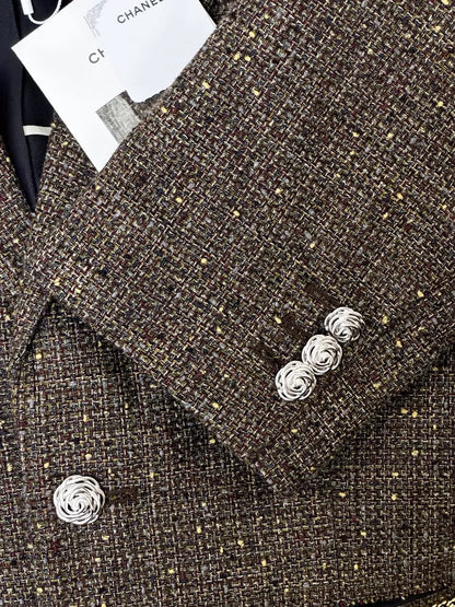Chanel 26S dark brown tweed blazer