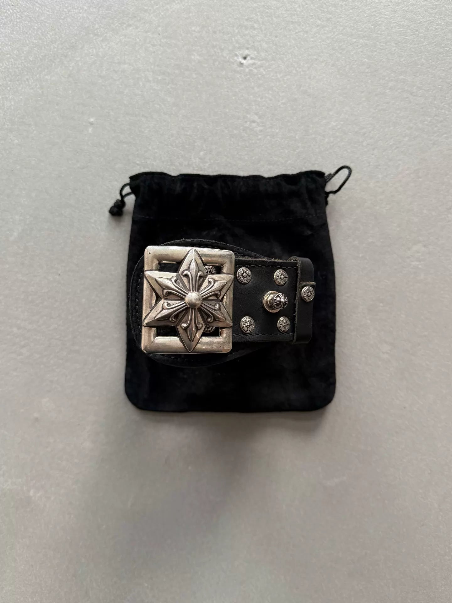 Chrome Hearts Large Wide Hexagonal Tire Helmet Buckle Belt