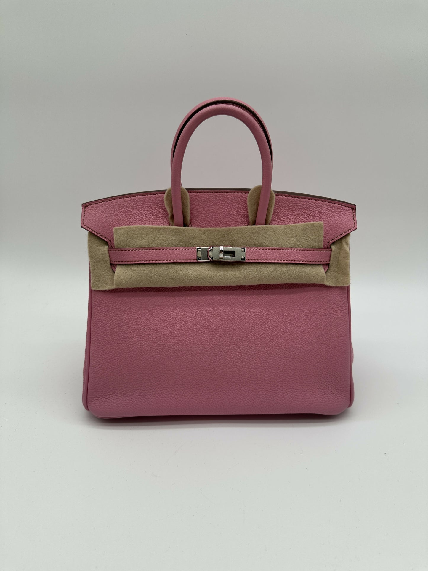 Hermes Preloved Like New Birkin 25 Bubblegum PHW Stamp [N]
