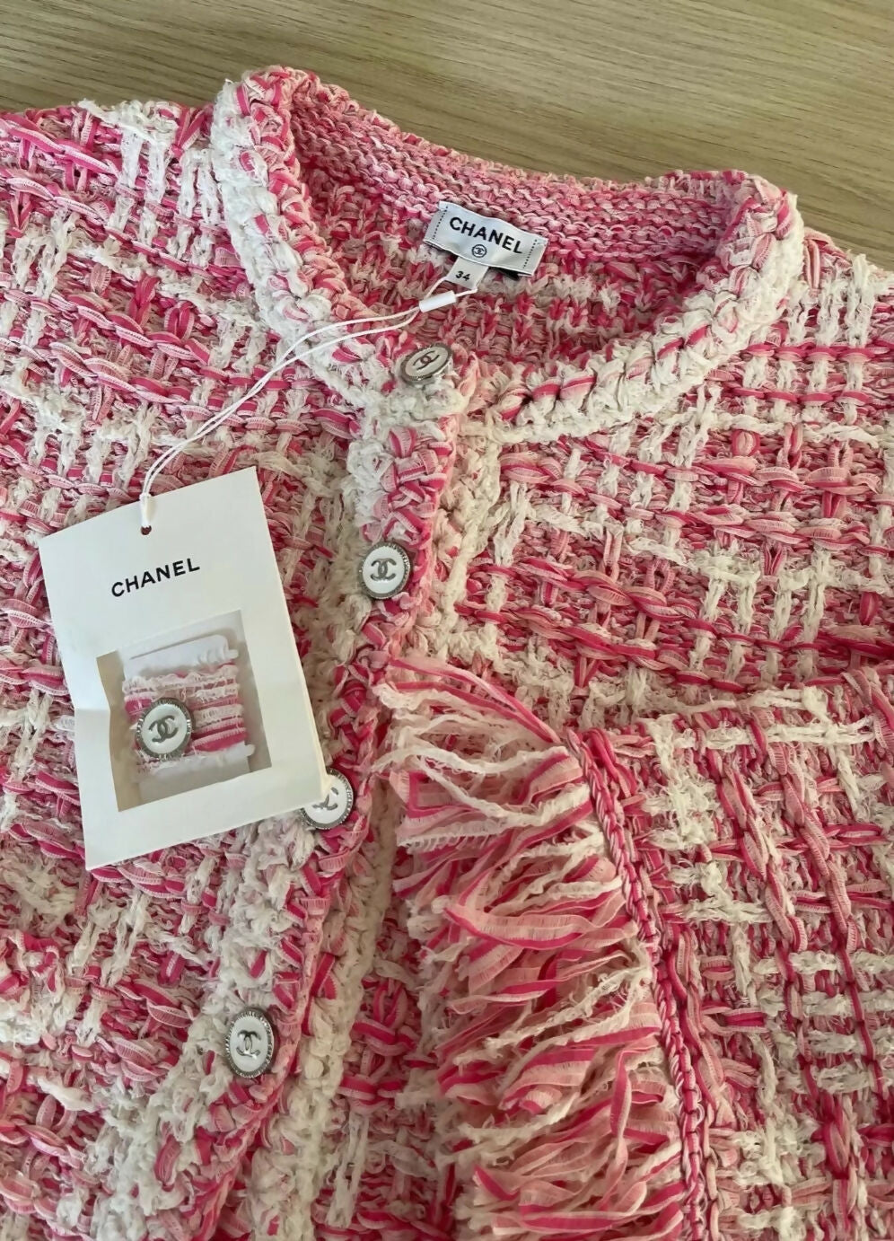 Chanel 24A Pink tweed Cardigan