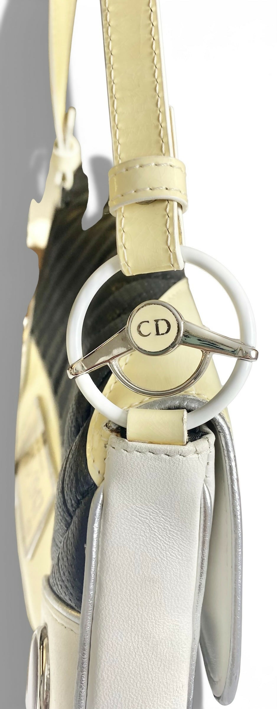 Ultra Rare Dior 2001 SS Cadillac Montaigne Saddle Bag Black White Red