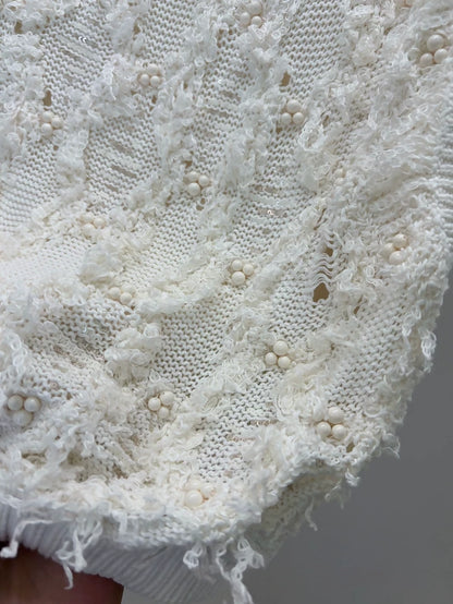 Chanel 21S White tweed top