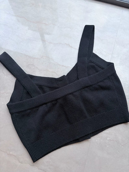 Chanel 22B Black Cashmere top with charms