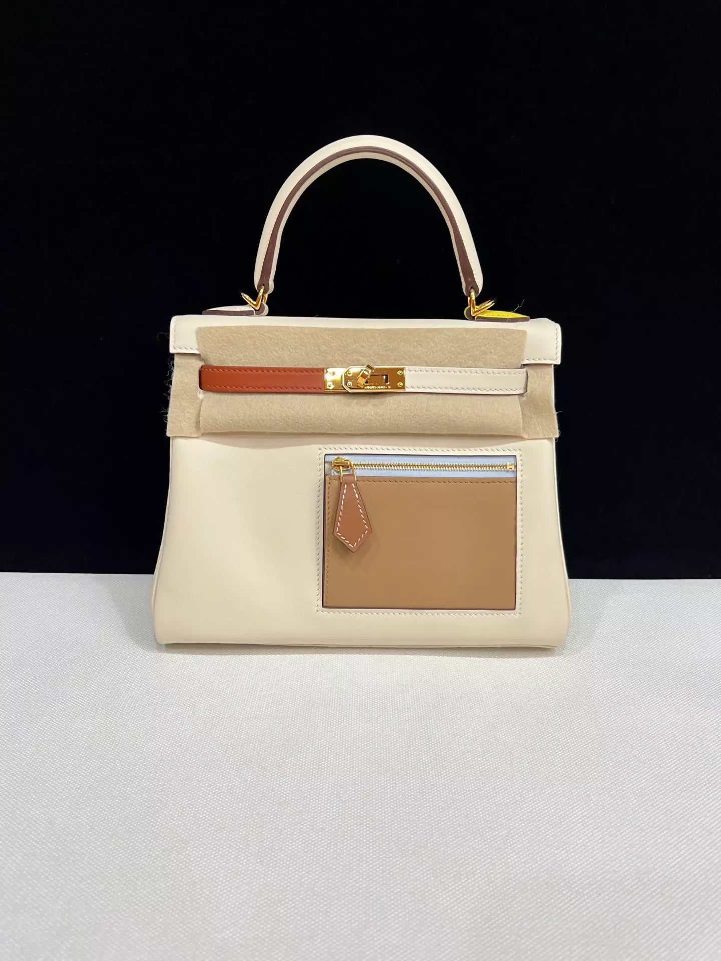 Hermes Kelly 25 Colormatic Retourne　Nata/Cuivre/Lime/Mauve sylvestre/Blue brume Swift leather Gold hardware
