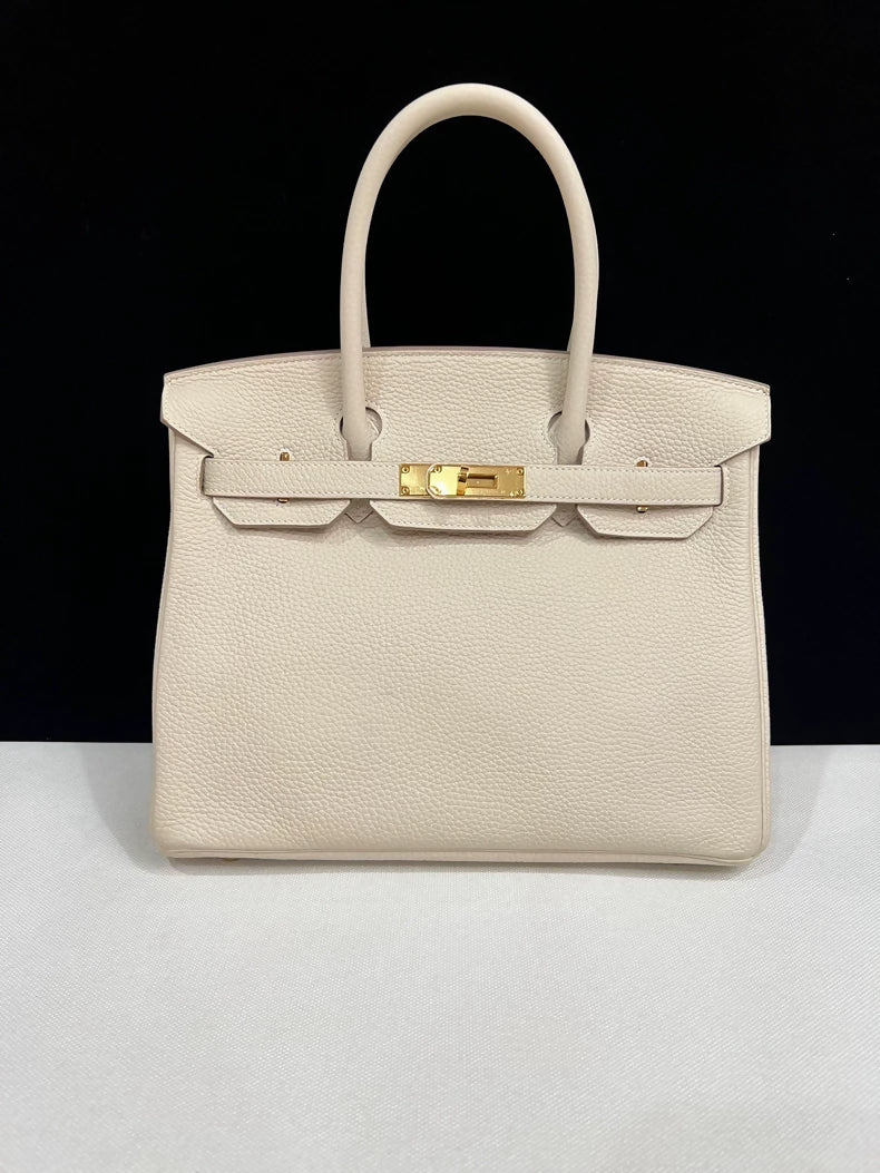 Hermes Birkin 30 Craie Togo leather gold hardware