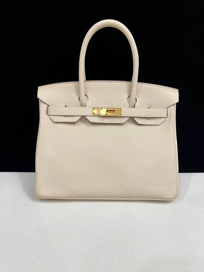 Hermes Birkin 30 Craie Togo leather gold hardware