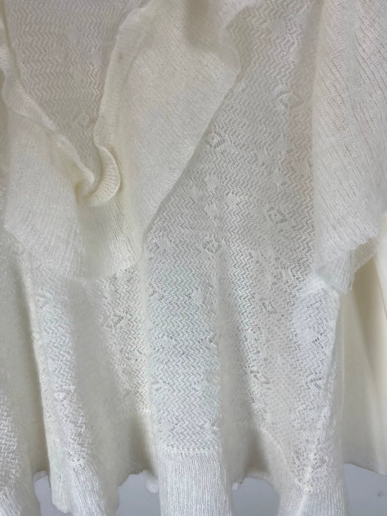 Dior Ruffled Crochet Short-Sleeved Two-Piece Set top