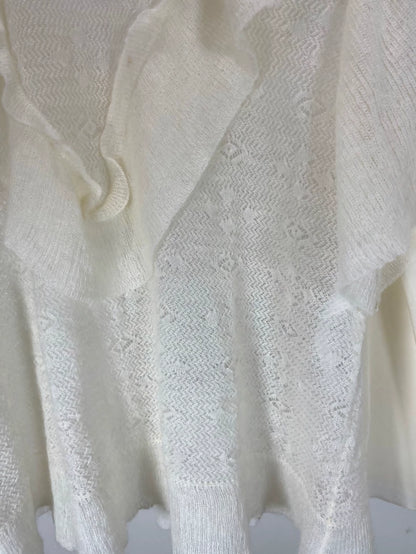 Dior Ruffled Crochet Short-Sleeved Two-Piece Set top