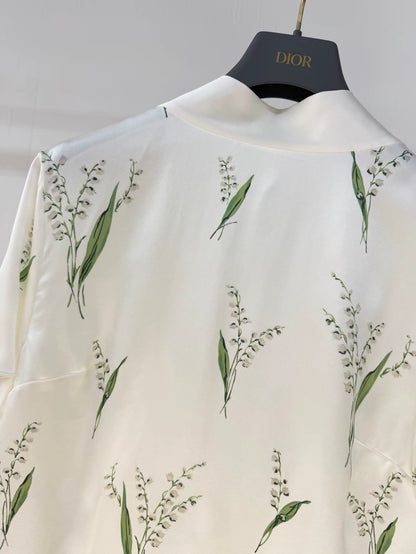 Dior 2026 New White Silk Crepe Shirt