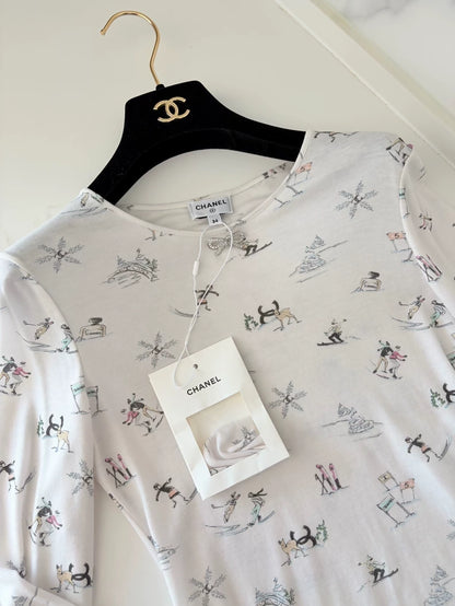 Chanel 25N Ski Print top