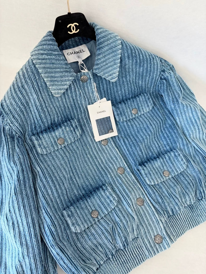 Chanel 25K Blue Four-Pocket Jacket