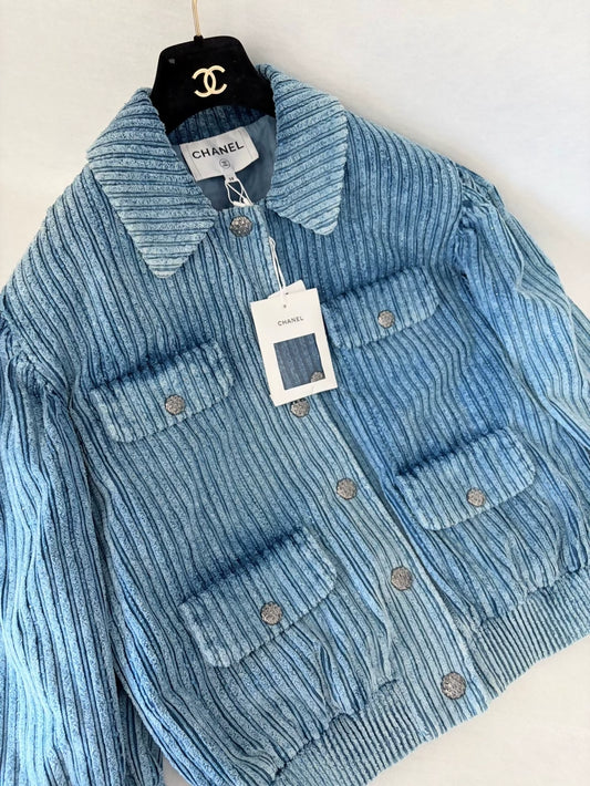 Chanel 25K Blue Four-Pocket Jacket