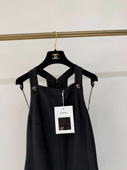 Chanel 23p black striped dress