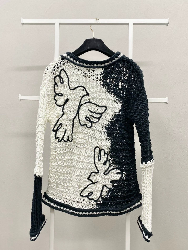 CHANEL 22C "Dove of Peace" knitted top