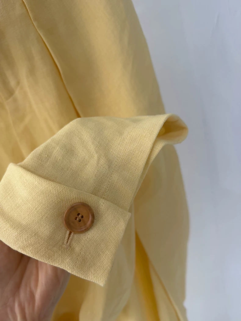 Loro Piana yellow linen pants