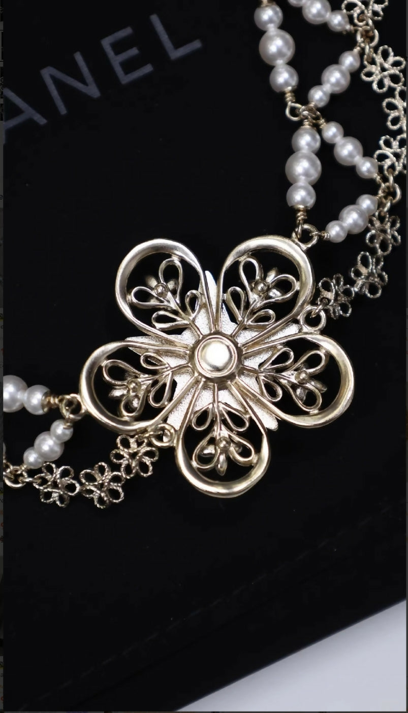 Chanel 23K Star Flower Pearl Chocker