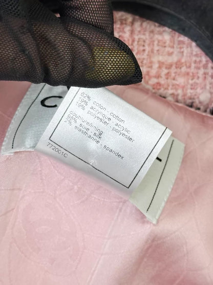 Chanel 07P Pink Tweed dress and jacket set