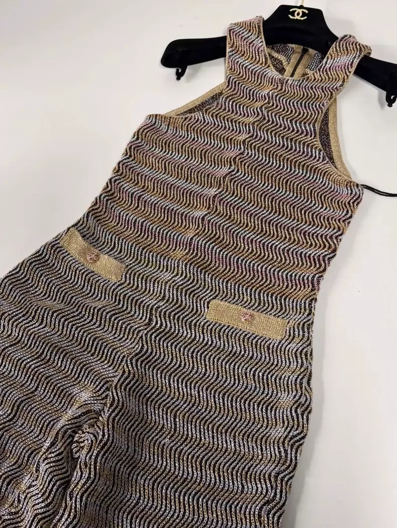 Chanel 24S Gold and Silver Jumpsuit