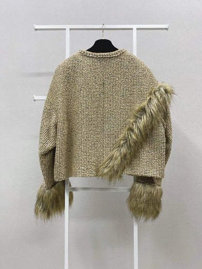 Chanel 21A Haute Couture Gold Tweed Jacket