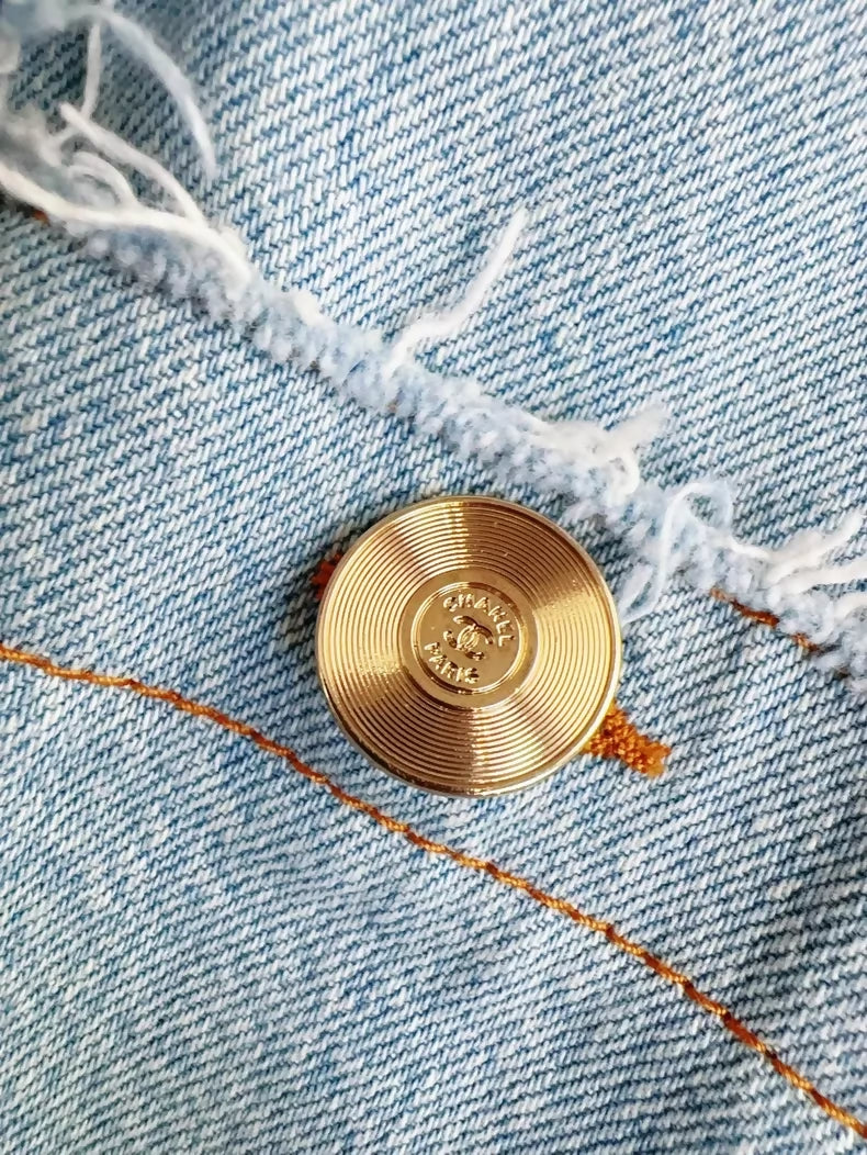 Chanel 20p oversized blue denim jacket