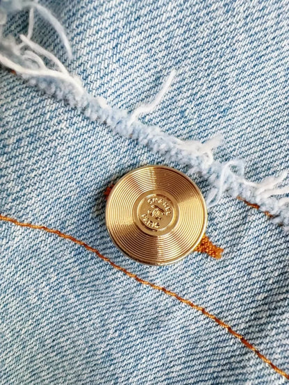 Chanel 20p oversized blue denim jacket