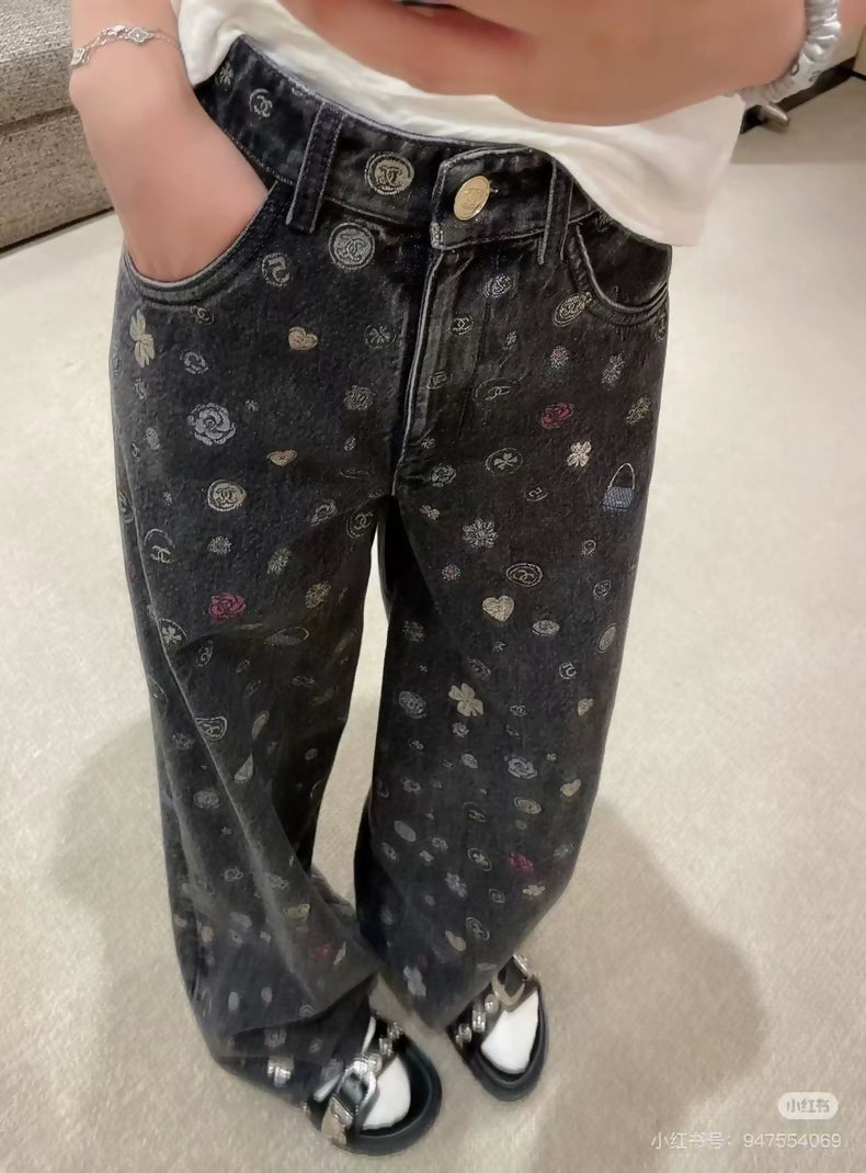 Chanel 25B printed jeans
