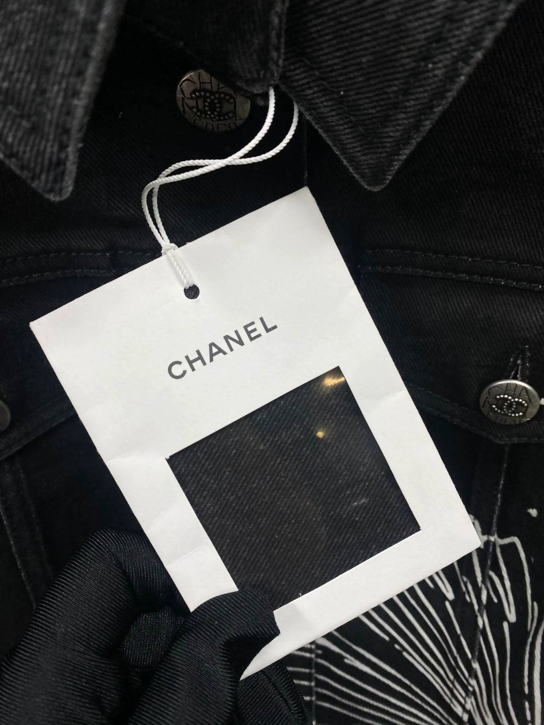 Chanel 22C black denim jacket