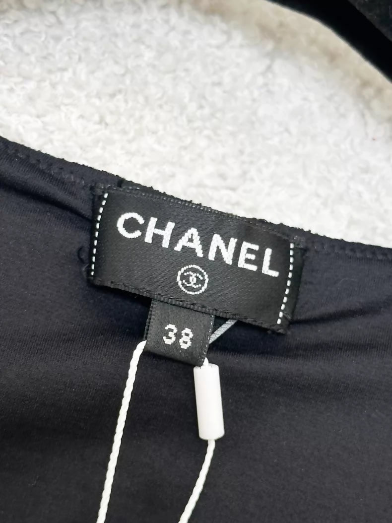 Chanel 23S black bow top