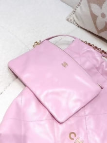 Chanel 22S pink leather 22bag with gold hardware