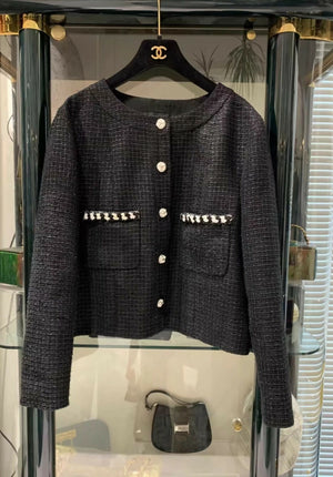 Chanel 24P black tweed jacket