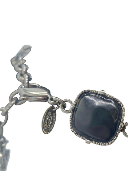 Rare Chanel 08A Black Crystals CC Gripoix Bib Collar Necklace