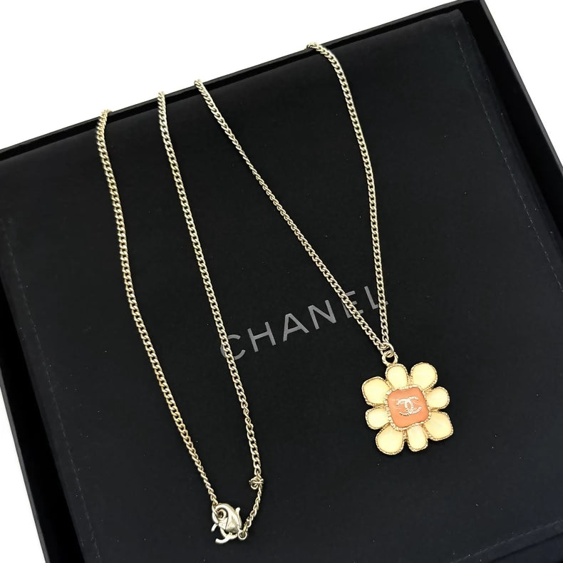 Chanel Seoul Enamel Flower Pendant Necklace