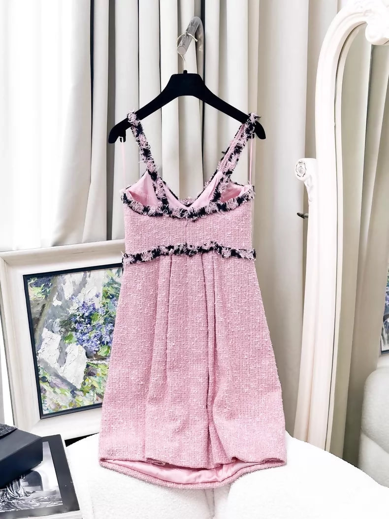 Chanel 07P Pink Tweed dress and jacket set