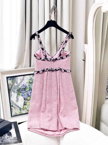Chanel 07P Pink Tweed dress and jacket set