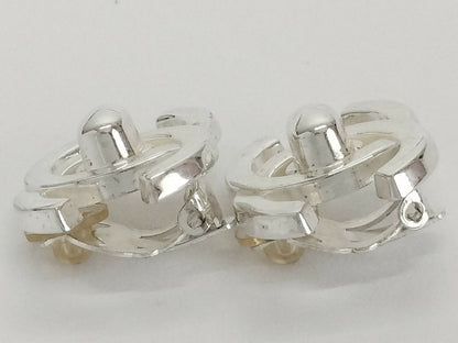 Chanel Vintage 96A Silver Latch Coco Mark Clip-on Earrings