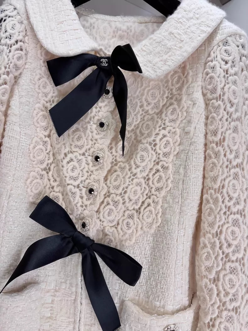 Chanel 15A Camellia White lace Dress