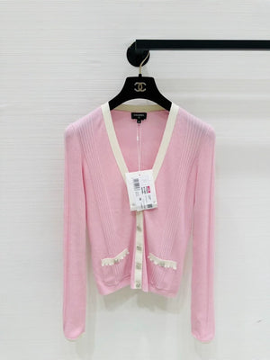 Chanel Coco Beach pink cardigan, size F36