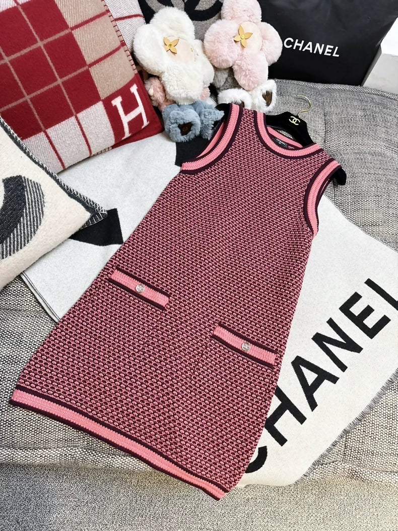 Chanel 23A black and pink dress
