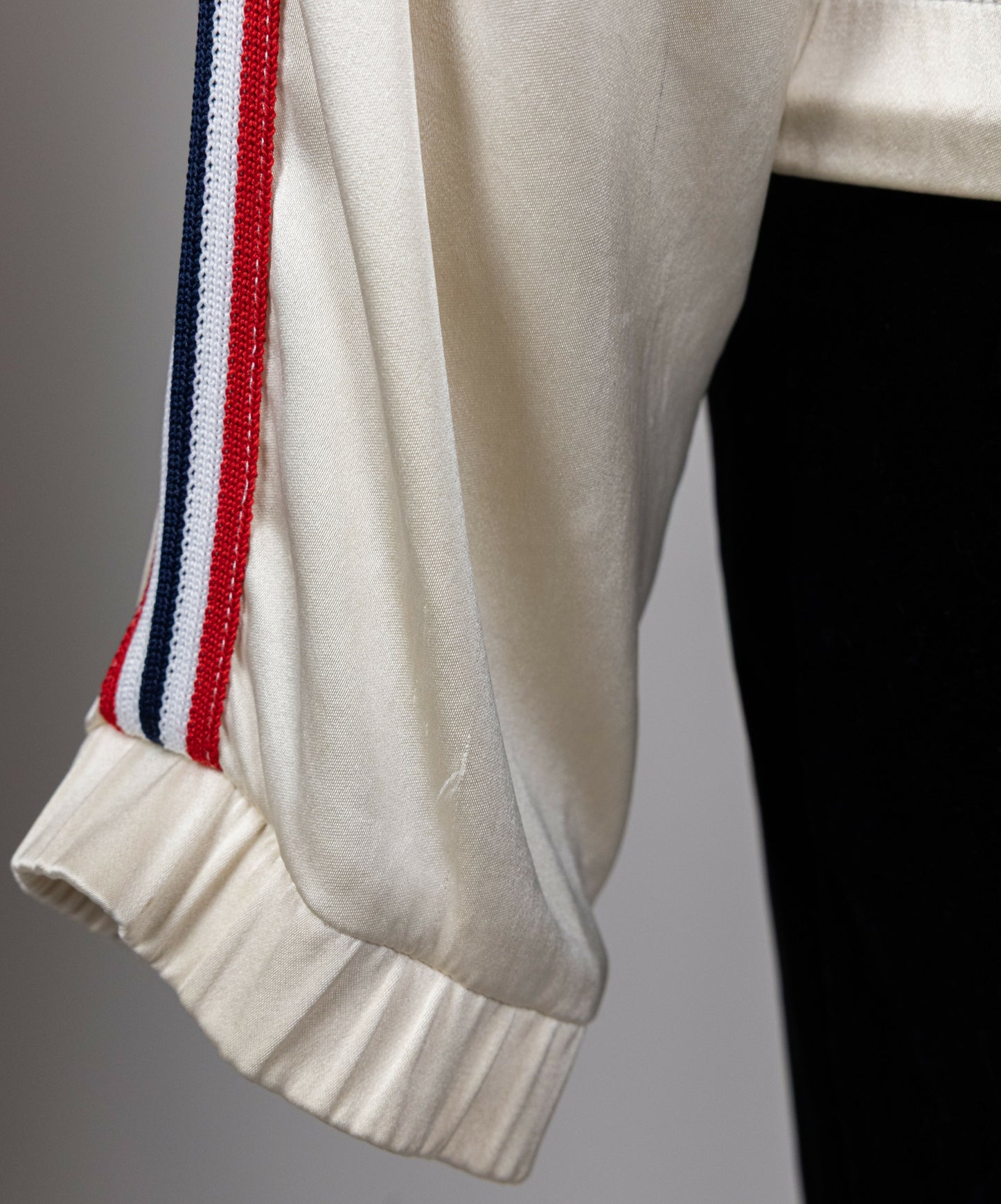 Chanel 2002 Spring/Summer Vintage Cream CC Logo Star Bomber Jacket