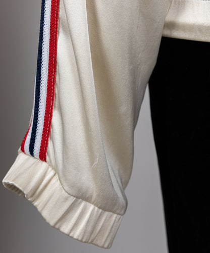 Chanel 2002 Spring/Summer Vintage Cream CC Logo Star Bomber Jacket