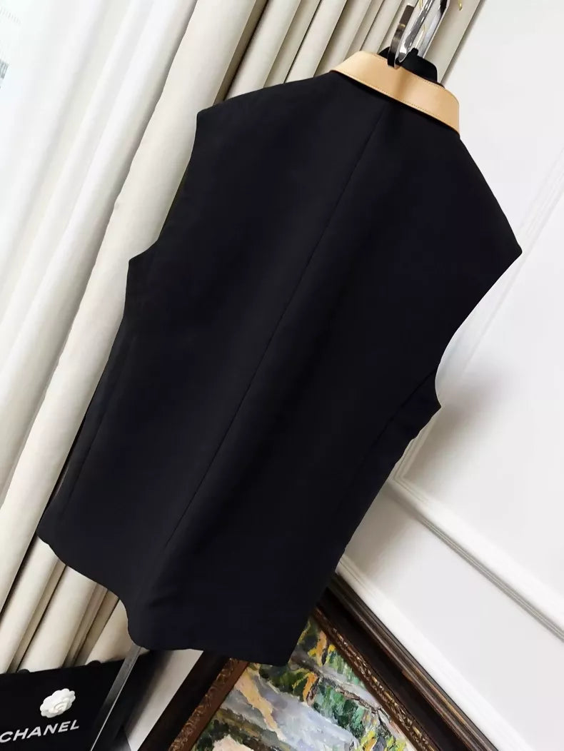 Louis Vuitton black leather vest