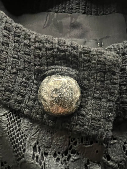 Chanel black lace and tweed jacket