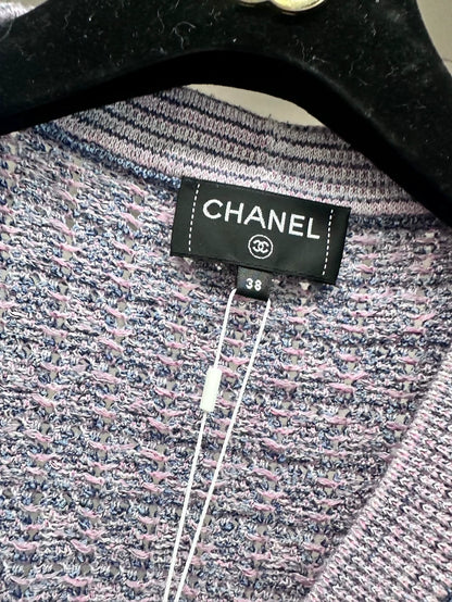 Chanel 25B Purple Knit Cardigan