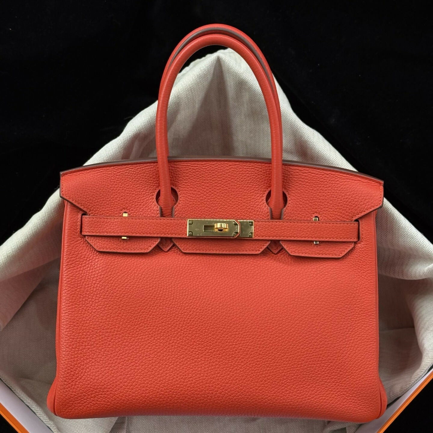Hermès Birkin 30 Feu Togo with Gold Hardware
