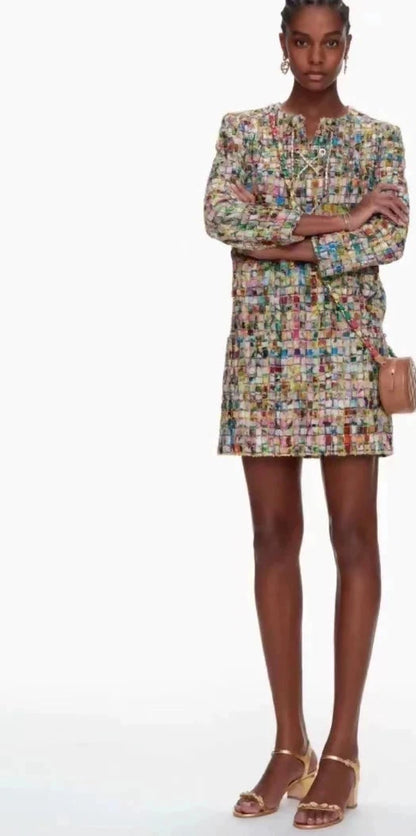 Chanel 21S colourful mosaic dress