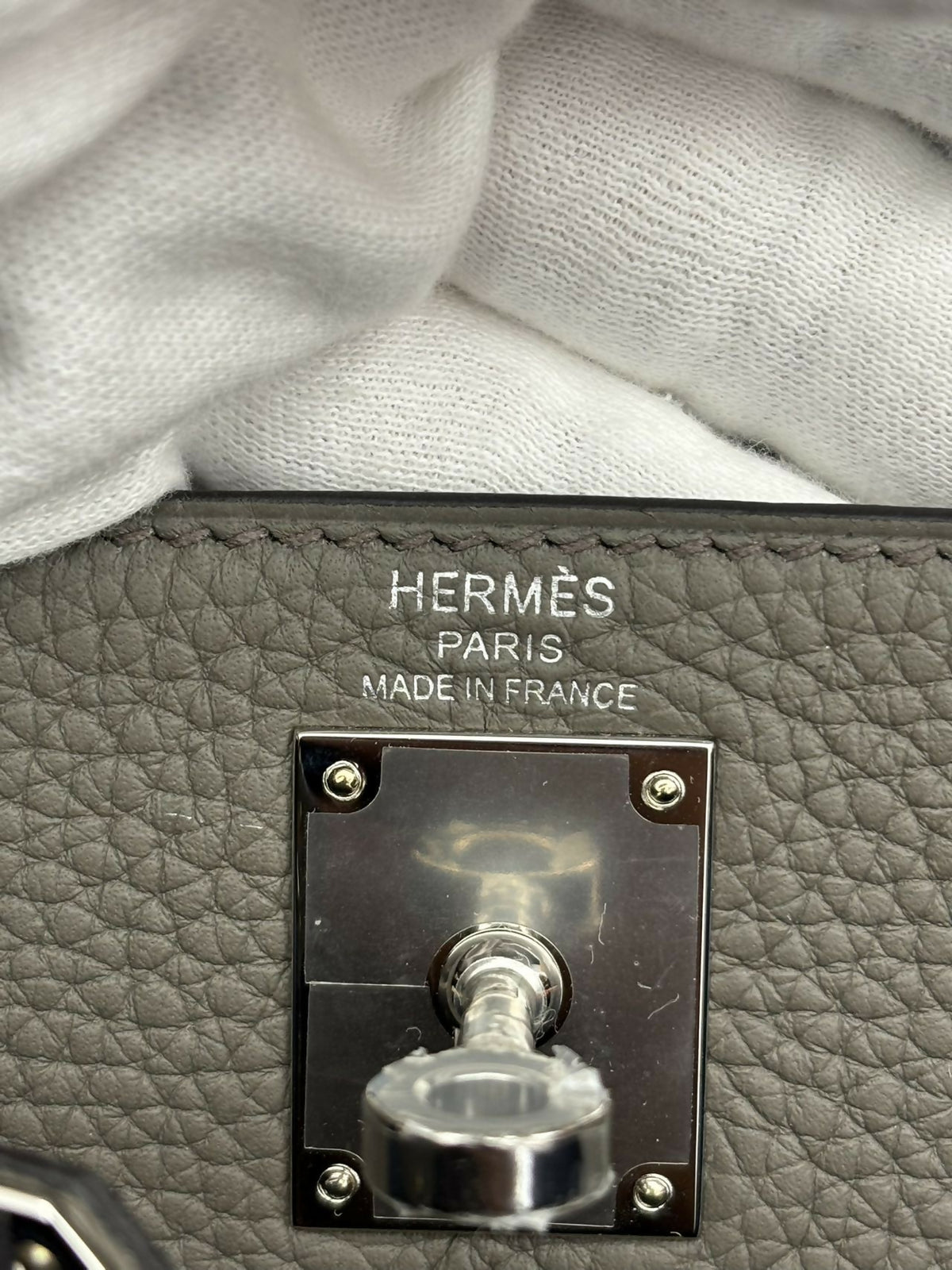 Hermès Kelly Ado Backpack Étain / Etain Clemence (TC) Leather with Palladium Hardware